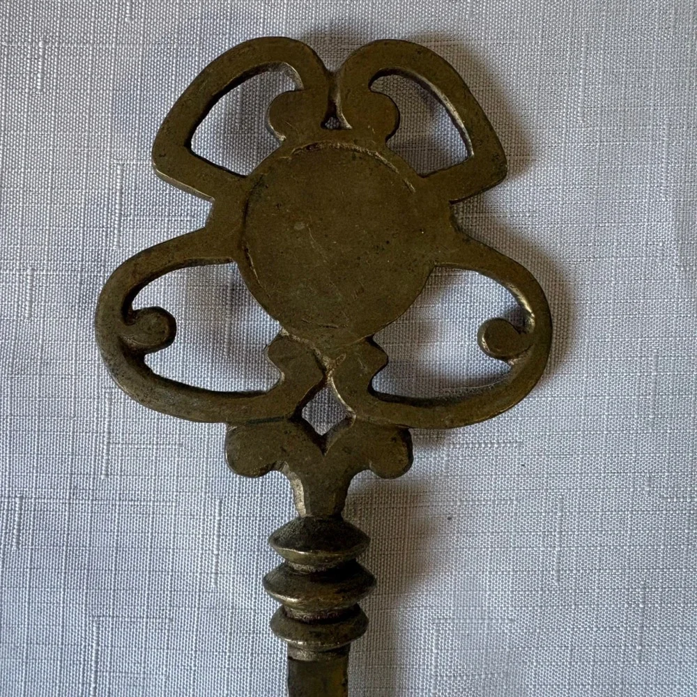Vintage Large Brass Skeleton Key 10 Inch Ornate Decorative